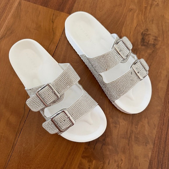 Madden Girl Rhinestone Slide Sandals - Picture 3 of 5